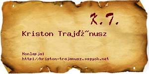 Kriston Trajánusz névjegykártya